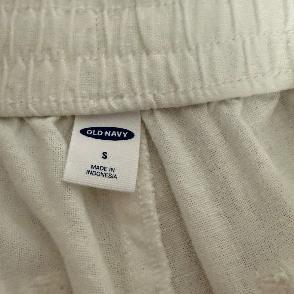 Old Navy Wide Leg Linen Pants Womens Small White Coastal Grandma‎ Elevated Basic - Picture 7 of 13